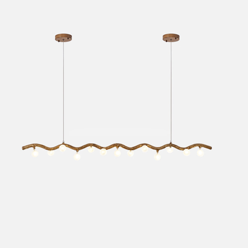 Japanese Style Branch Chandelier with 7/9/11 Lights – Resin & Glass Island Light for Dining Room