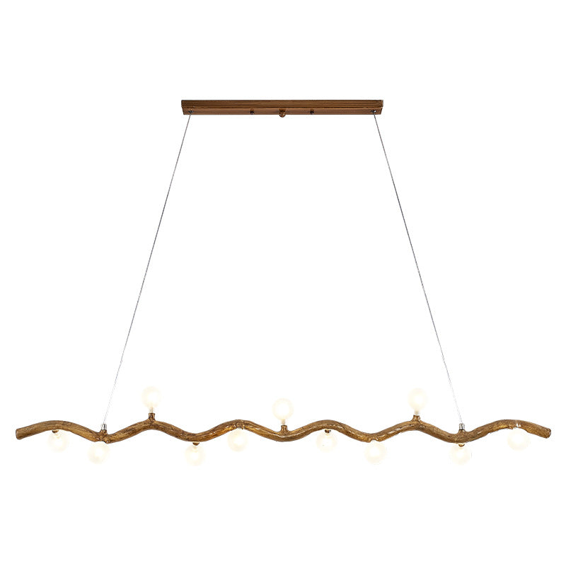 Japanese Style Branch Chandelier with 7/9/11 Lights – Resin & Glass Island Light for Dining Room