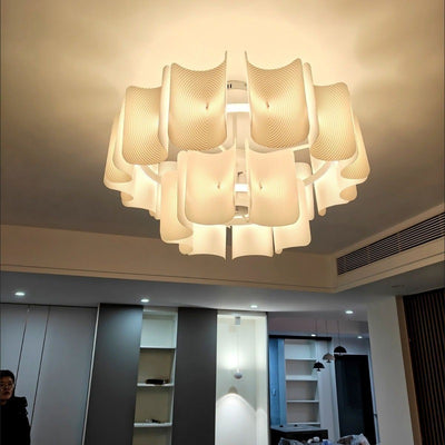Traditioneller französischer runder Kupfer-Acryl-LED-Kronleuchter für das Wohnzimmer 