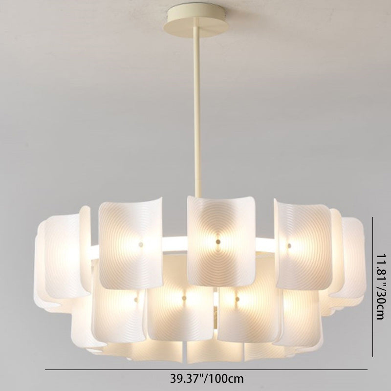 Traditioneller französischer runder Kupfer-Acryl-LED-Kronleuchter für das Wohnzimmer 