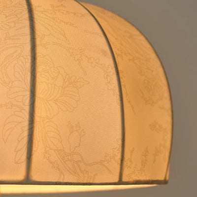 Traditionelle französische Kuppel Tischlampe aus Eschenholz, Stoff und Metall mit 1 Licht für das Schlafzimmer 