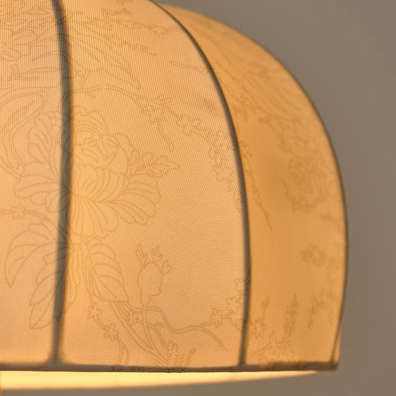 Traditionelle französische Kuppel Tischlampe aus Eschenholz, Stoff und Metall mit 1 Licht für das Schlafzimmer 