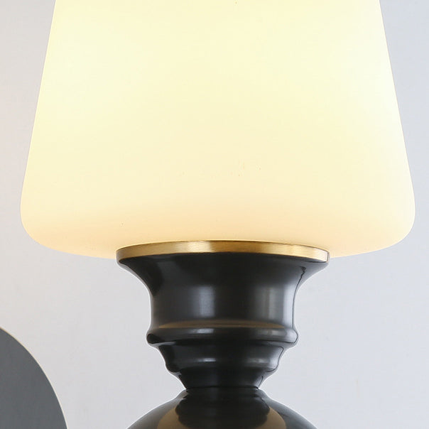 Modern Luxury Wall Sconce – 1/2 Light Copper &amp; Glass with Tapered Shade for Bedroom