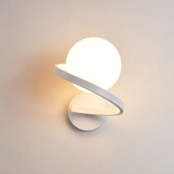 Applique Murale Simplicité Moderne – Lampe Sphérique en Fer et Verre à 1 Lumière pour Chambre 