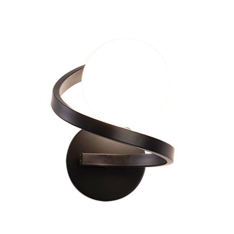 Applique Murale Simplicité Moderne – Lampe Sphérique en Fer et Verre à 1 Lumière pour Chambre 
