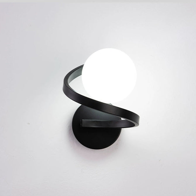 Applique Murale Simplicité Moderne – Lampe Sphérique en Fer et Verre à 1 Lumière pour Chambre 