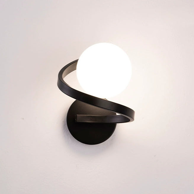 Applique Murale Simplicité Moderne – Lampe Sphérique en Fer et Verre à 1 Lumière pour Chambre 