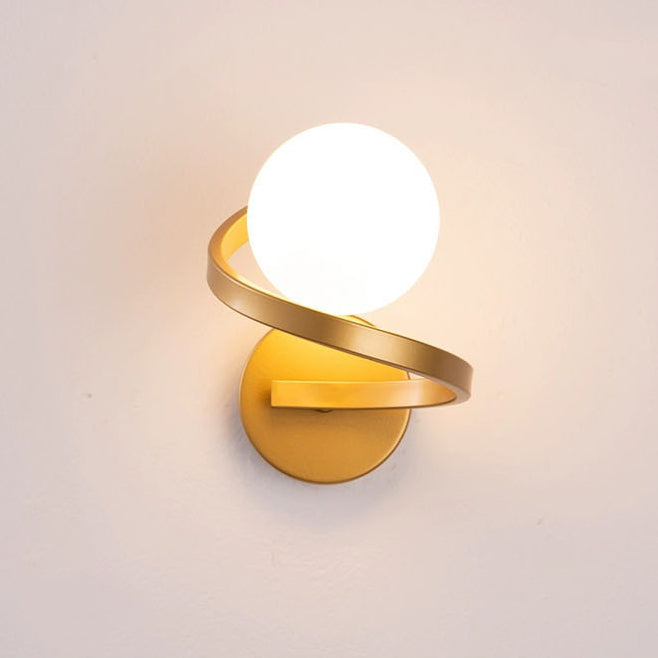 Applique Murale Simplicité Moderne – Lampe Sphérique en Fer et Verre à 1 Lumière pour Chambre 