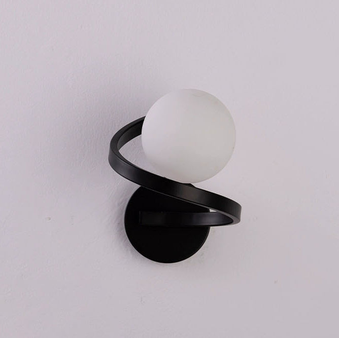 Applique Murale Simplicité Moderne – Lampe Sphérique en Fer et Verre à 1 Lumière pour Chambre 