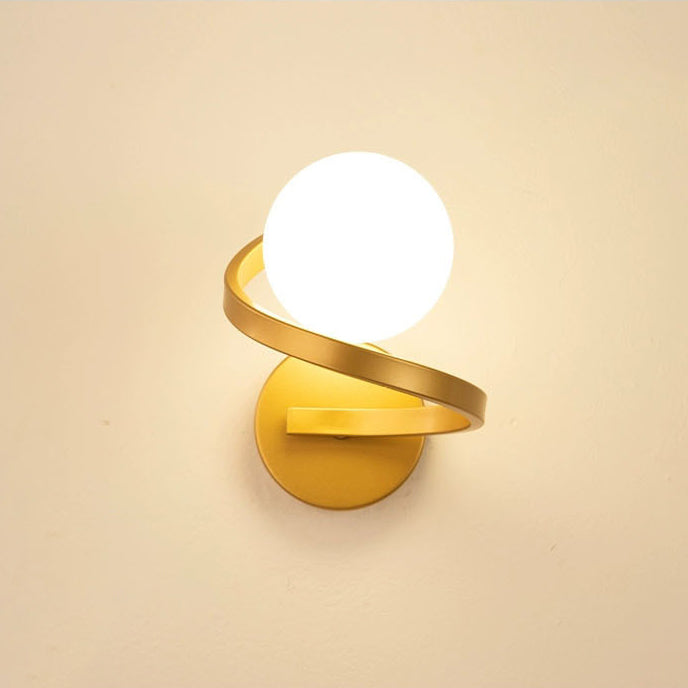 Applique Murale Simplicité Moderne – Lampe Sphérique en Fer et Verre à 1 Lumière pour Chambre 