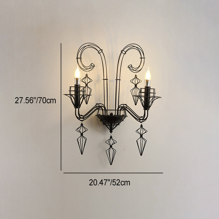 Modern Curved Wall Sconce – 1-Light Iron &amp; Glass Lamp with Horn-Inspired Design for Bedroom