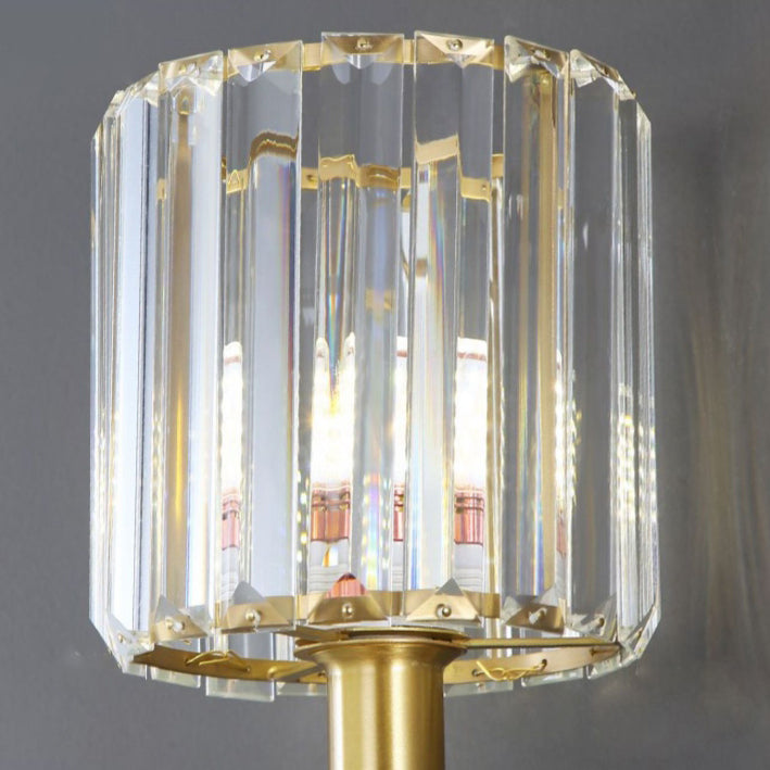 Traditionelle französische Zylinder-Kupfer-Glas 1-Licht-Wandleuchte für das Schlafzimmer 