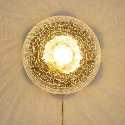 Traditionelle französische Kugel-Wandleuchte aus Eschenholz und Glas mit 1 Licht für das Schlafzimmer 