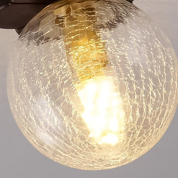 Traditionelle französische Kugel-Wandleuchte aus Eschenholz und Glas mit 1 Licht für das Schlafzimmer 