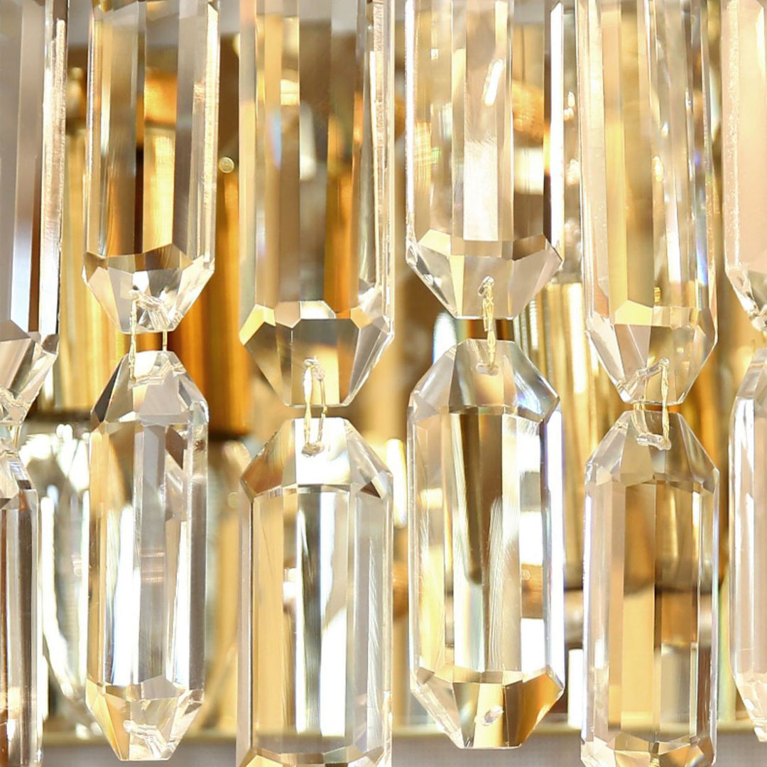 Modern Luxury Metal Crystal 2-Light Water Drop Wall Sconce Lamp for Living Room