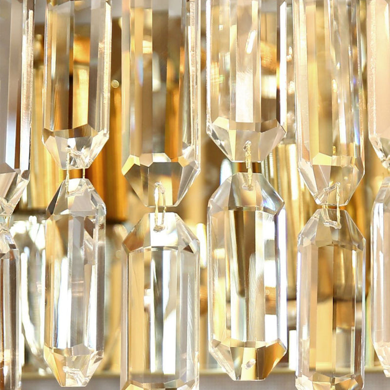 Modern Luxury Wall Sconce – 2-Light Metal & Crystal Water Drop Lamp for Living Room
