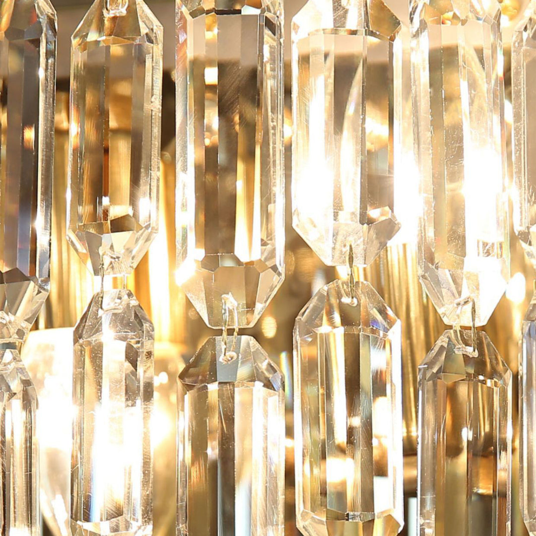 Modern Luxury Metal Crystal 2-Light Water Drop Wall Sconce Lamp for Living Room