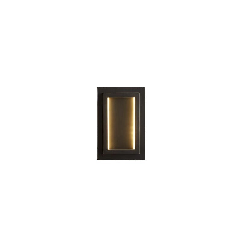 モダンミニマリストウォールスコンス – ベッドルーム用長方形銅製LEDランプ 
