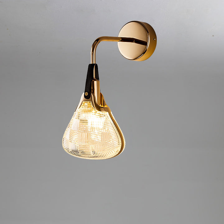 Aplique de pared creativo contemporáneo – Lámpara de bolso de hierro y acrílico de 1 luz para dormitorio 
