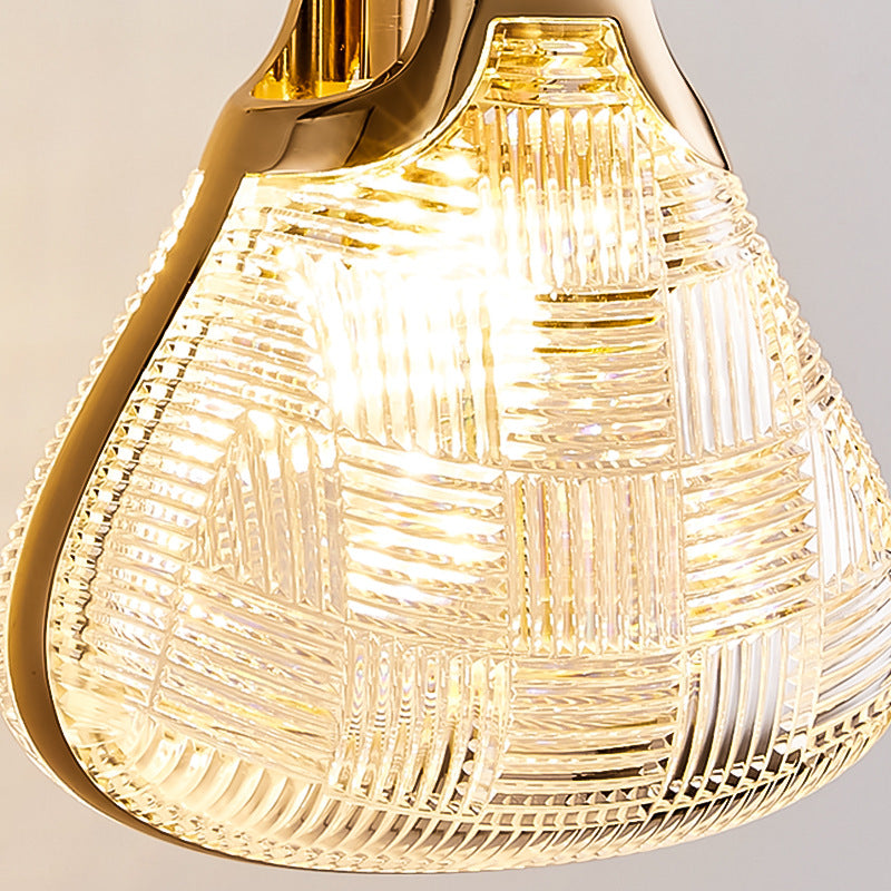 Aplique de pared creativo contemporáneo – Lámpara de bolso de hierro y acrílico de 1 luz para dormitorio 