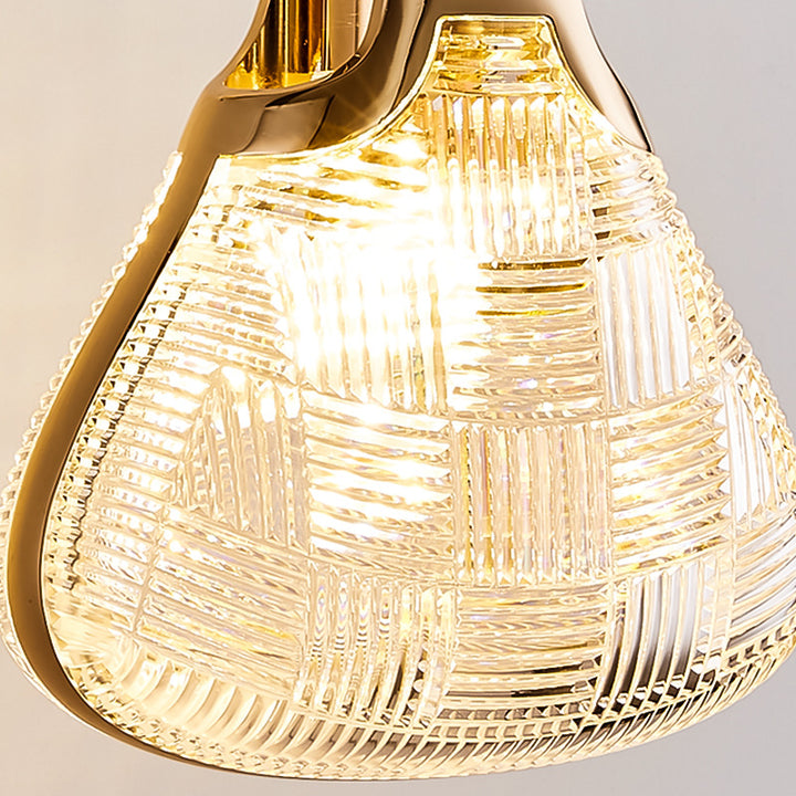 Aplique de pared creativo contemporáneo – Lámpara de bolso de hierro y acrílico de 1 luz para dormitorio 