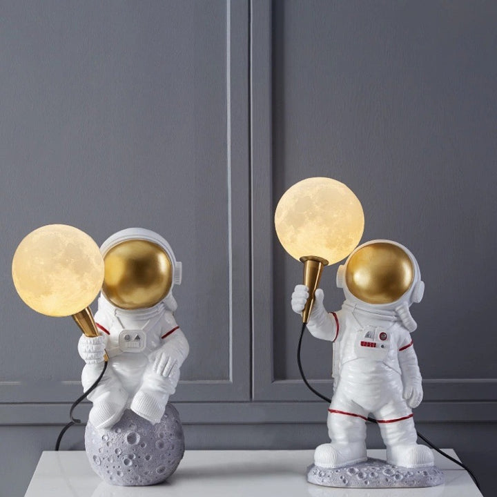 Lampe de Table pour Enfants Créative – Lampe Résine Astronaute Dessin Animé à 1 Lumière pour Chambre 