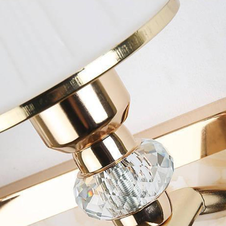 Applique murale nordique contemporaine – Lampe effilée en fer et verre à 1/2 lumière avec cristal pour salon 