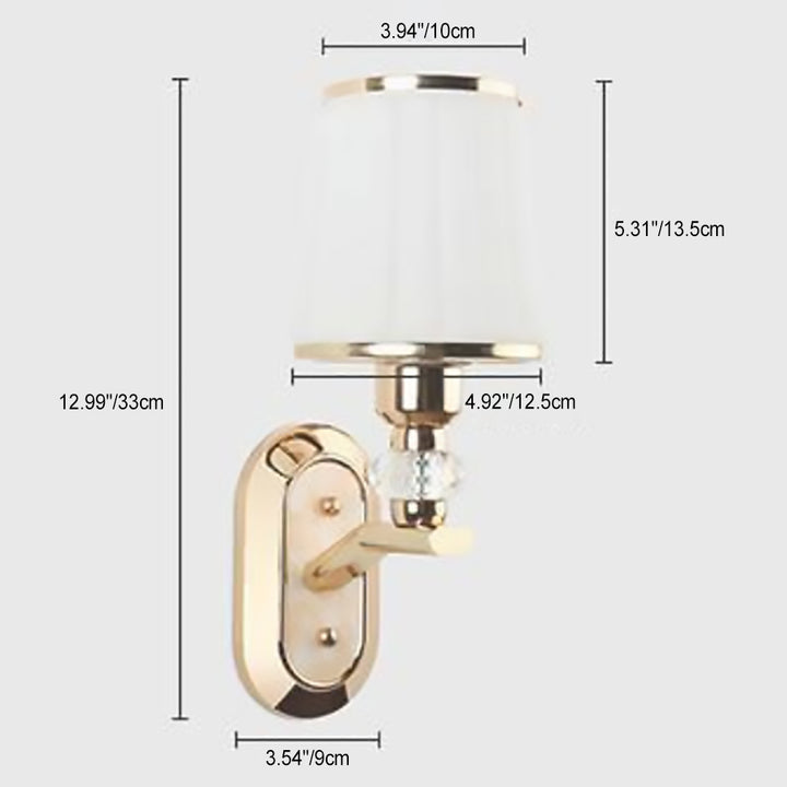 Applique murale nordique contemporaine – Lampe effilée en fer et verre à 1/2 lumière avec cristal pour salon 