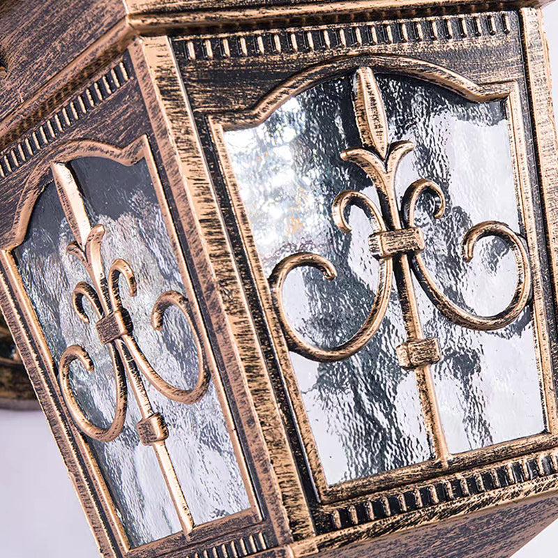 Traditionelle europäische wasserdichte quadratische Aluminium-Glas-Wandleuchte mit 1 Licht für die Außenveranda 