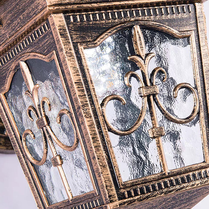 Traditionelle europäische wasserdichte quadratische Aluminium-Glas-Wandleuchte mit 1 Licht für die Außenveranda 