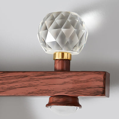 Applique murale LED en acrylique cristal de fer triangulaire chinois traditionnel pour chambre 