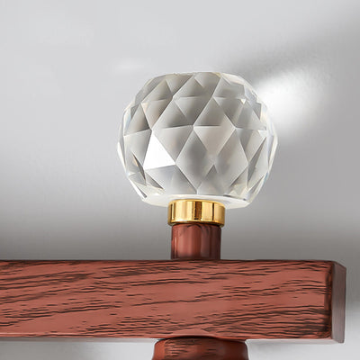 Applique murale LED en acrylique cristal de fer triangulaire chinois traditionnel pour chambre 
