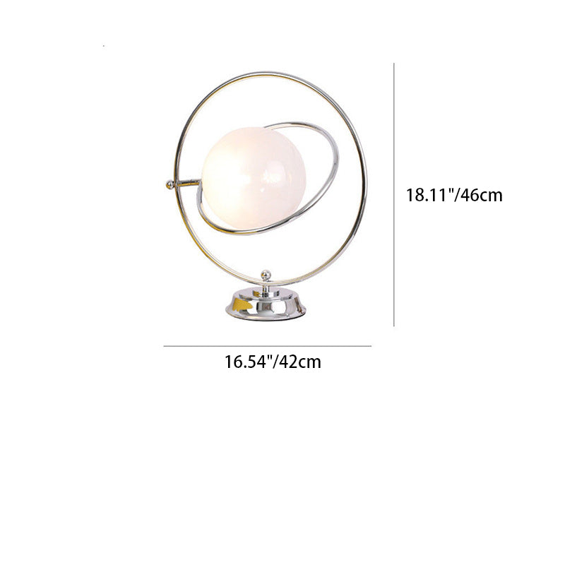 Lampe de Table Contemporaine Créative Globe en Fer et Verre à 1 Lumière pour Chambre 