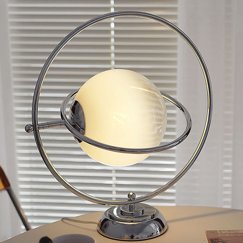 Lampe de Table Contemporaine Créative Globe en Fer et Verre à 1 Lumière pour Chambre 