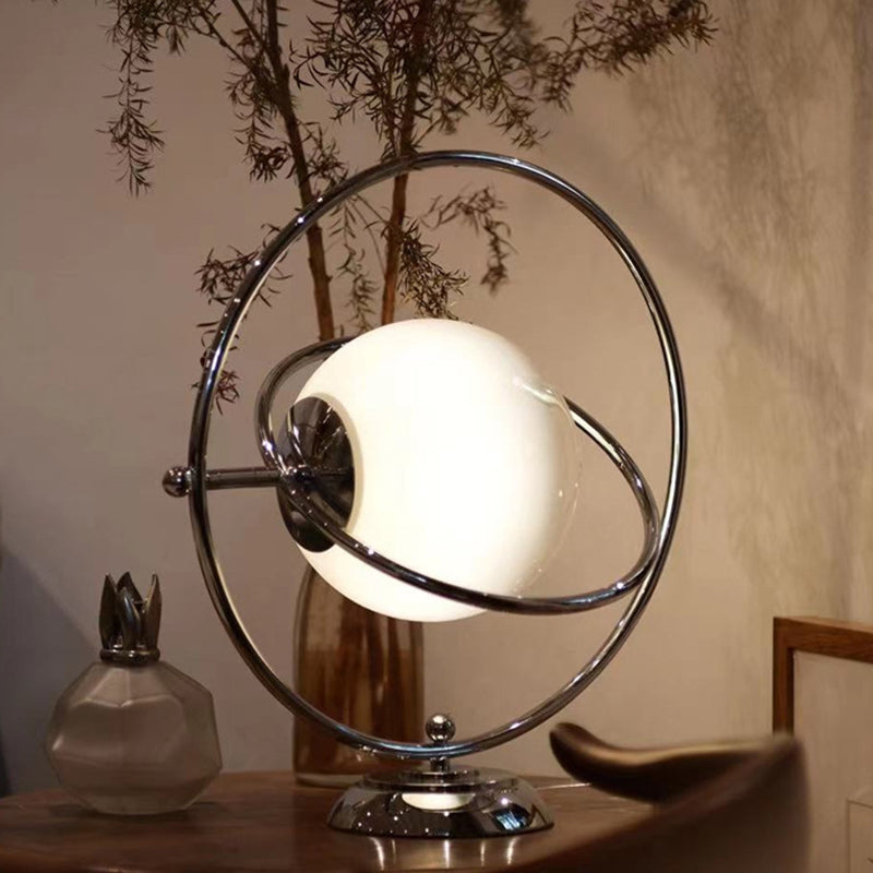 Lampe de Table Contemporaine Créative Globe en Fer et Verre à 1 Lumière pour Chambre 