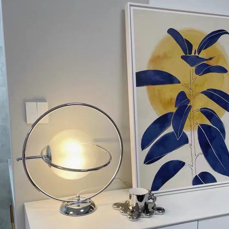Lampe de Table Contemporaine Créative Globe en Fer et Verre à 1 Lumière pour Chambre 