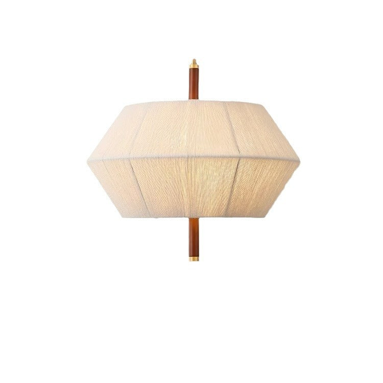 Traditionelle japanische Frustum-Kegel-Kupfer-Holz-Baumwollkordel 1/2/3 Licht Pendelleuchte für Wohnzimmer 