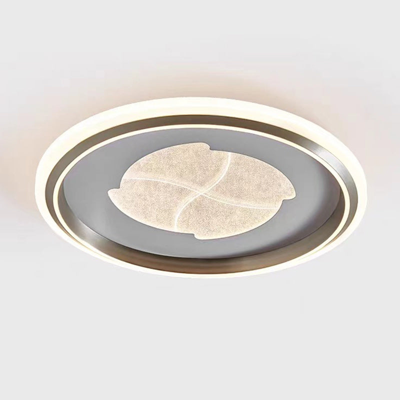 Modern Simplicity Round Iron Aluminum Acrylic LED Flush Mount Ceiling Light For Bedroom