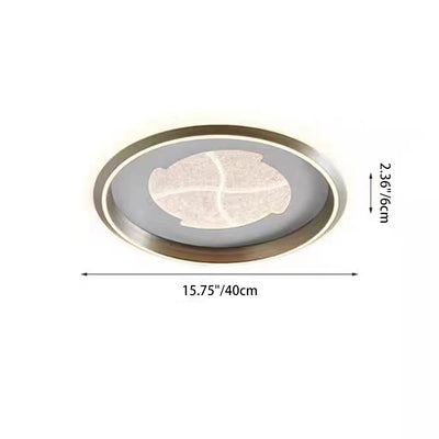 Modern Simplicity Round Iron Aluminum Acrylic LED Flush Mount Ceiling Light For Bedroom