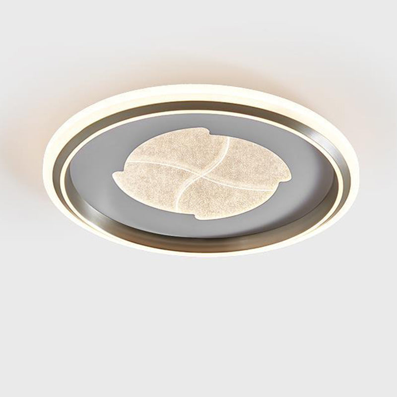 Modern Simplicity Round Iron Aluminum Acrylic LED Flush Mount Ceiling Light For Bedroom