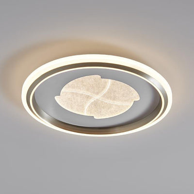 Modern Simplicity Round Iron Aluminum Acrylic LED Flush Mount Ceiling Light For Bedroom