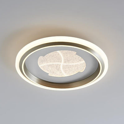 Modern Simplicity Round Iron Aluminum Acrylic LED Flush Mount Ceiling Light For Bedroom