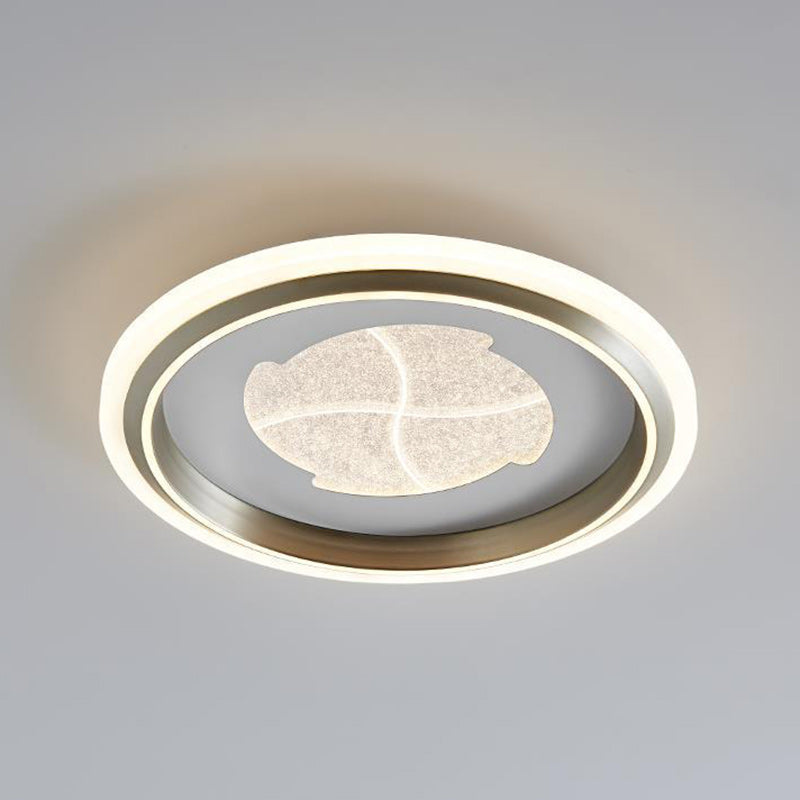 Modern Simplicity Round Iron Aluminum Acrylic LED Flush Mount Ceiling Light For Bedroom