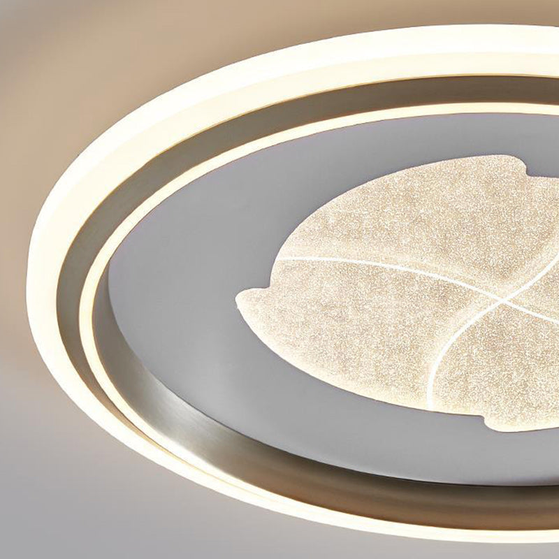 Modern Simplicity Round Iron Aluminum Acrylic LED Flush Mount Ceiling Light For Bedroom