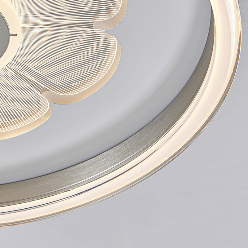 Luz de techo empotrada LED de hierro redondo contemporáneo creativo de aluminio acrílico y cuero para dormitorio 