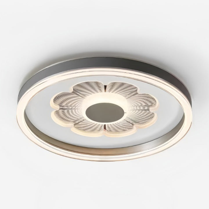 Luz de techo empotrada LED de hierro redondo contemporáneo creativo de aluminio acrílico y cuero para dormitorio 