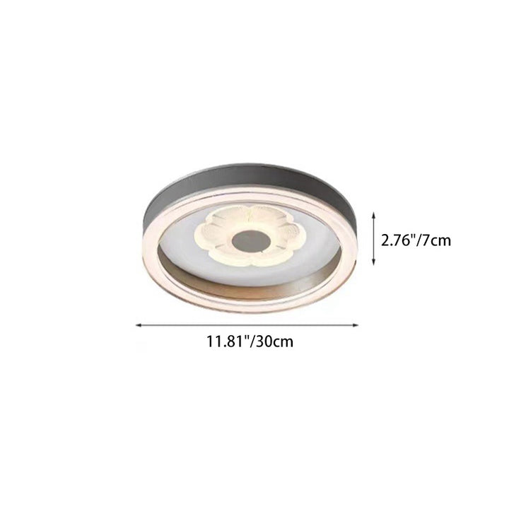 Luz de techo empotrada LED de hierro redondo contemporáneo creativo de aluminio acrílico y cuero para dormitorio 