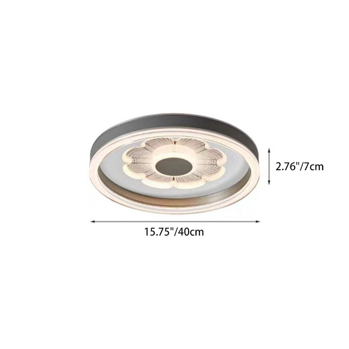 Luz de techo empotrada LED de hierro redondo contemporáneo creativo de aluminio acrílico y cuero para dormitorio 