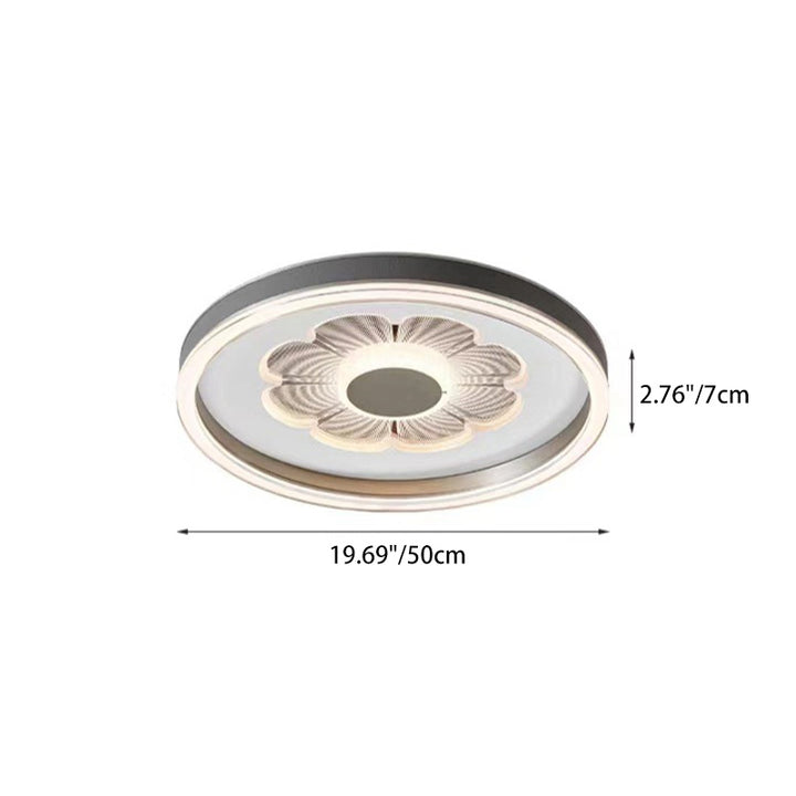 Luz de techo empotrada LED de hierro redondo contemporáneo creativo de aluminio acrílico y cuero para dormitorio 