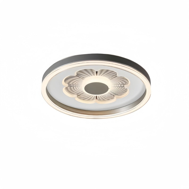 Luz de techo empotrada LED de hierro redondo contemporáneo creativo de aluminio acrílico y cuero para dormitorio 